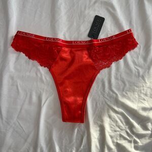 Lounge Underwear Red Lace Thong | NWT | Size S